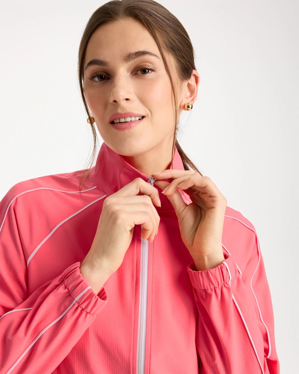 Chico's Zenergy® Ripstop Piping Jacket Calypso Coral
