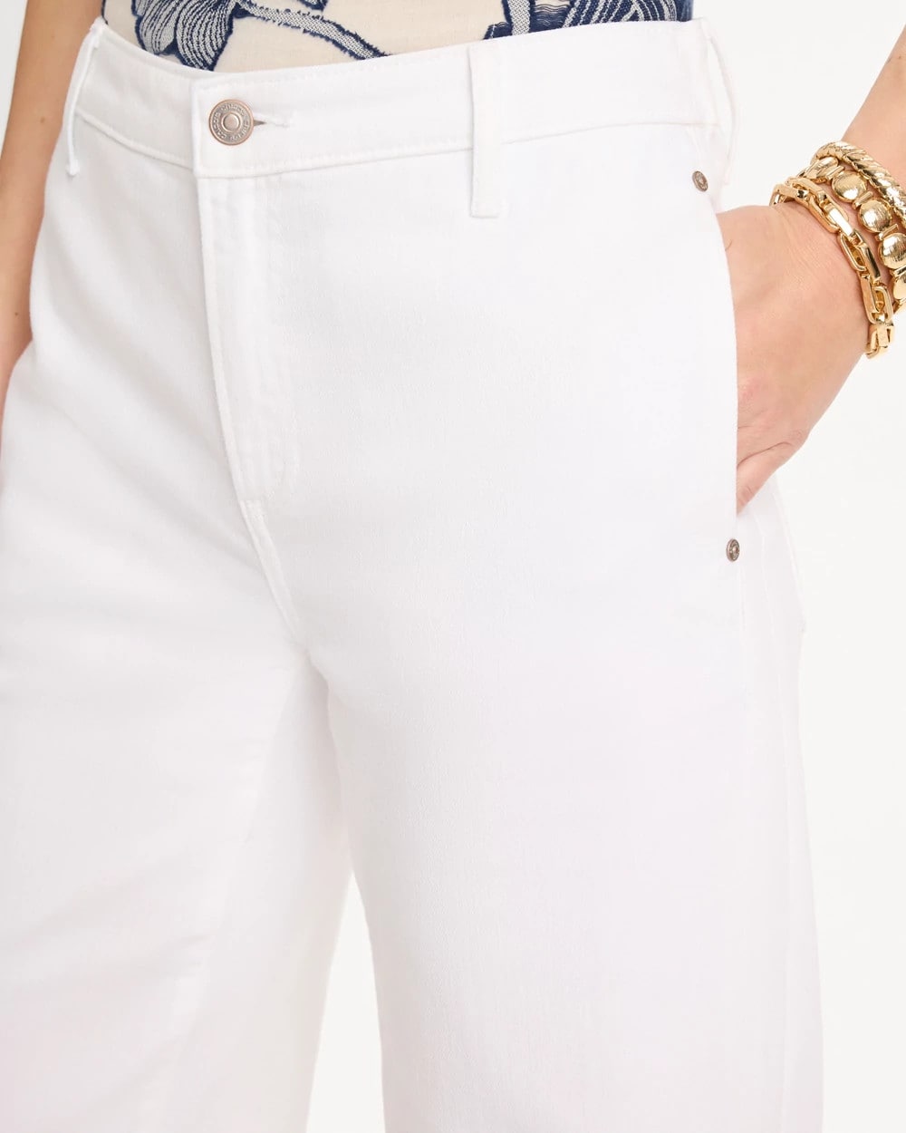Chico's Straight Crop White Trouser Jeans Alabaster