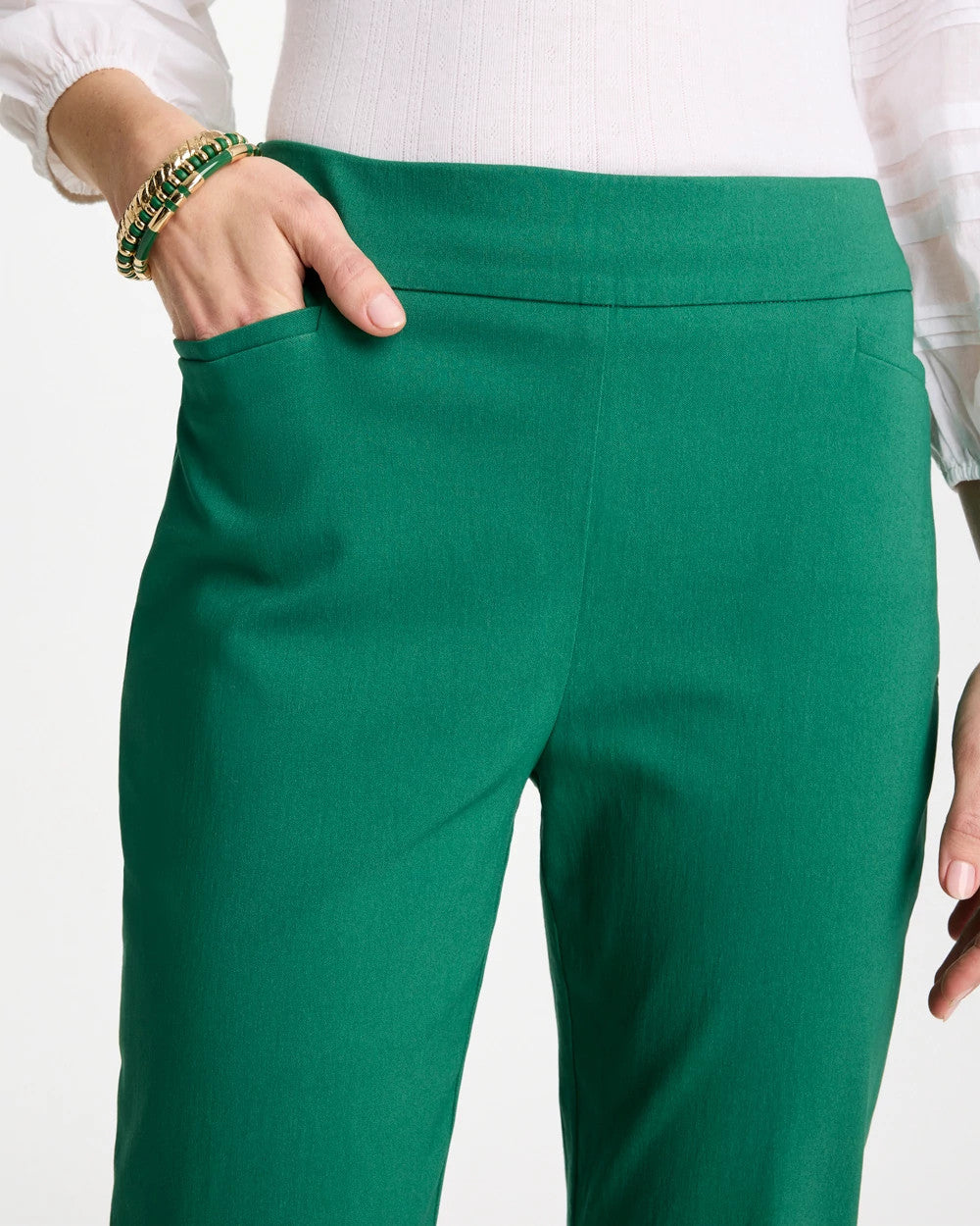Chico's Brigitte™ Slim Pull-On Ankle Pants Hunter Green