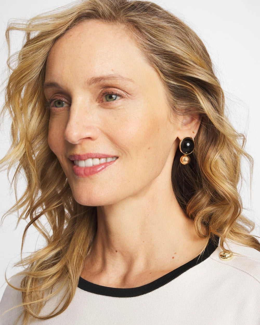 Chico's Black Sphere Drop Earrings Black