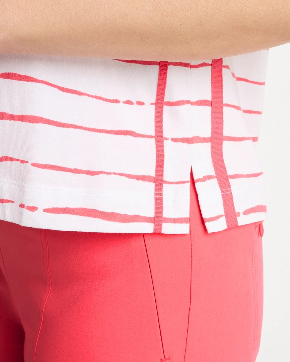 Chico's Zenergy® UPF Striped Dolman Tee Calypso Coral