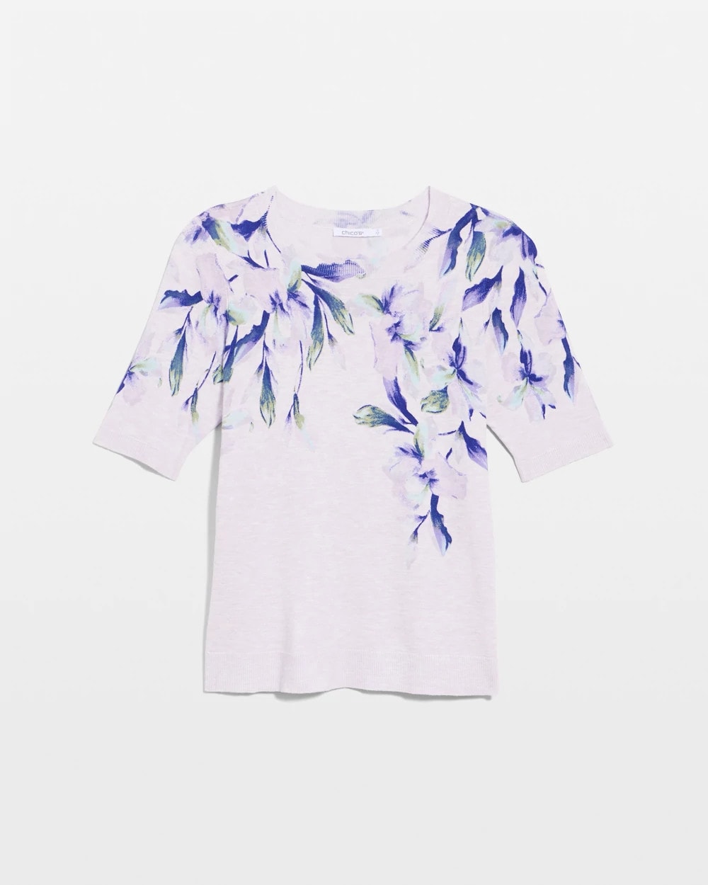Chico's Ella Short-Sleeve Orchid Sweater Orchid Mist