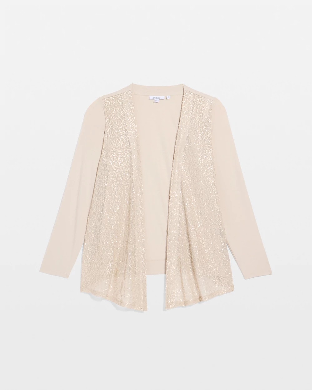 Chico's Knit Sequin Cardigan Smokey Taupe