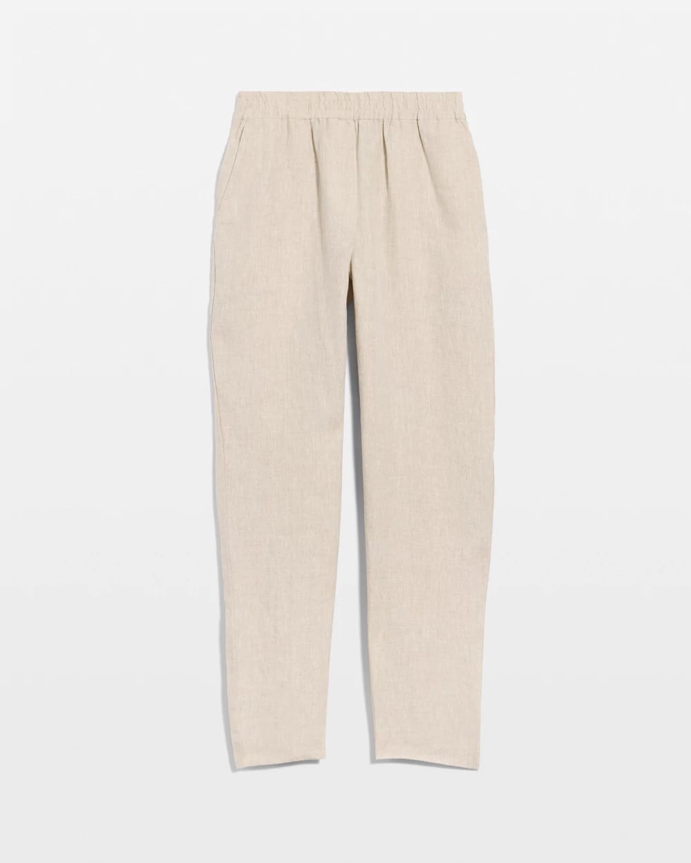 Chico's Linen Straight Tapered Ankle Pants Oatmeal