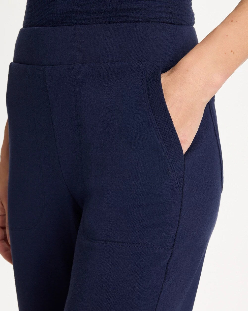 Chico's Zenergy® French Terry Cropped Pants Passport Blue
