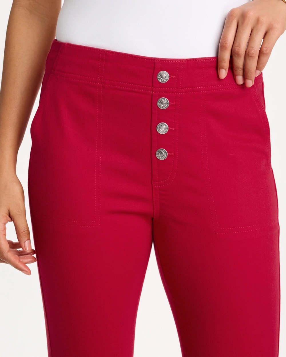 Chico's Pull-On Capri Jeans Cherry Lush