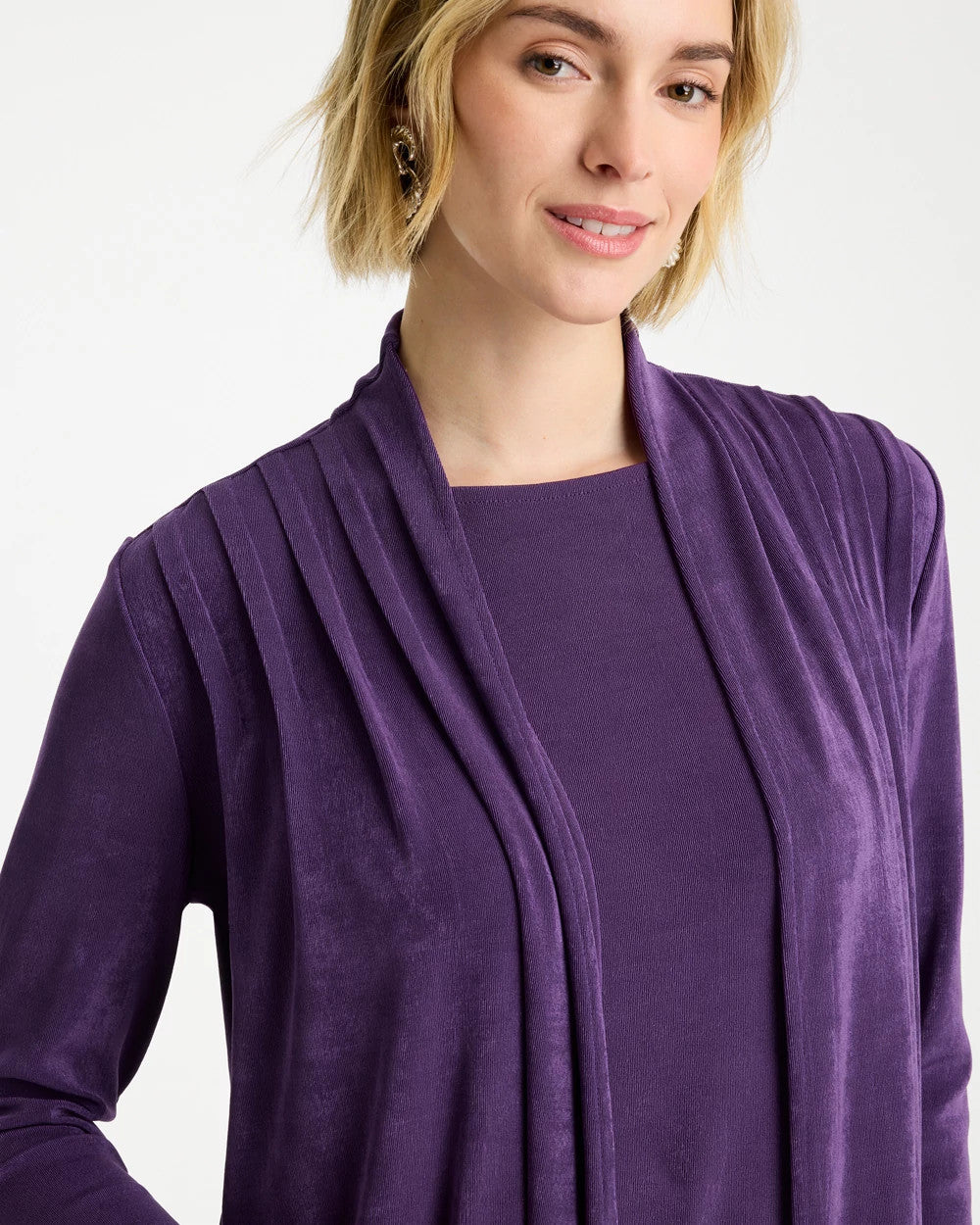 Chico's Travelers™ Pleat Front Jacket Rich Amethyst