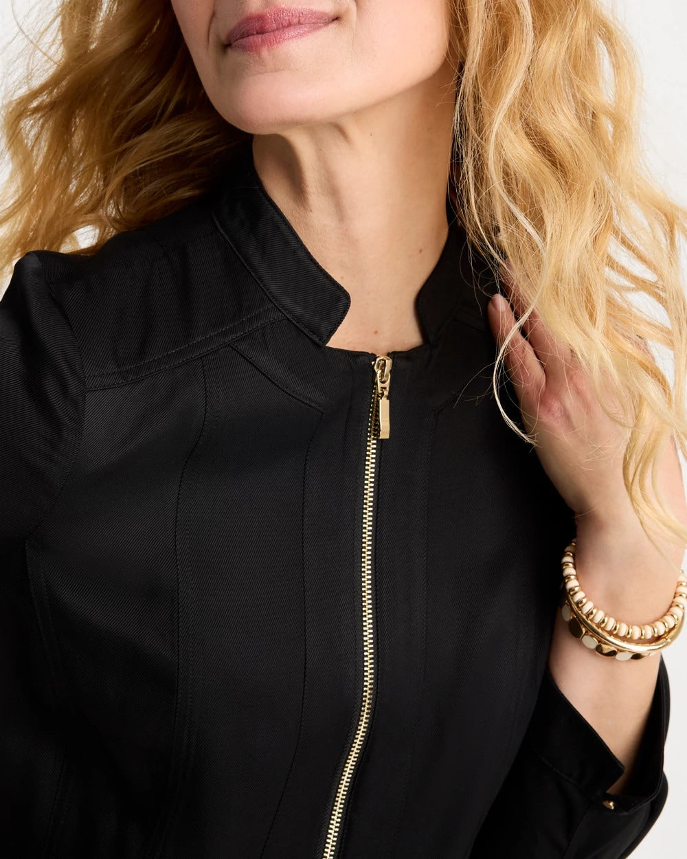 Chico's Textured Shine Jacket Black