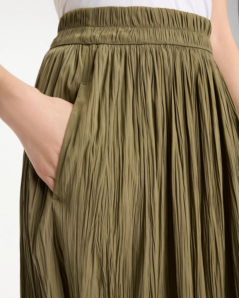 Chico's Sea Island Pull-On Maxi Skirt Lichen