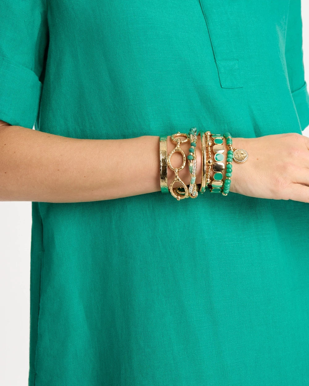 Chico's Goldtone Open Link Toggle Bracelet Gold