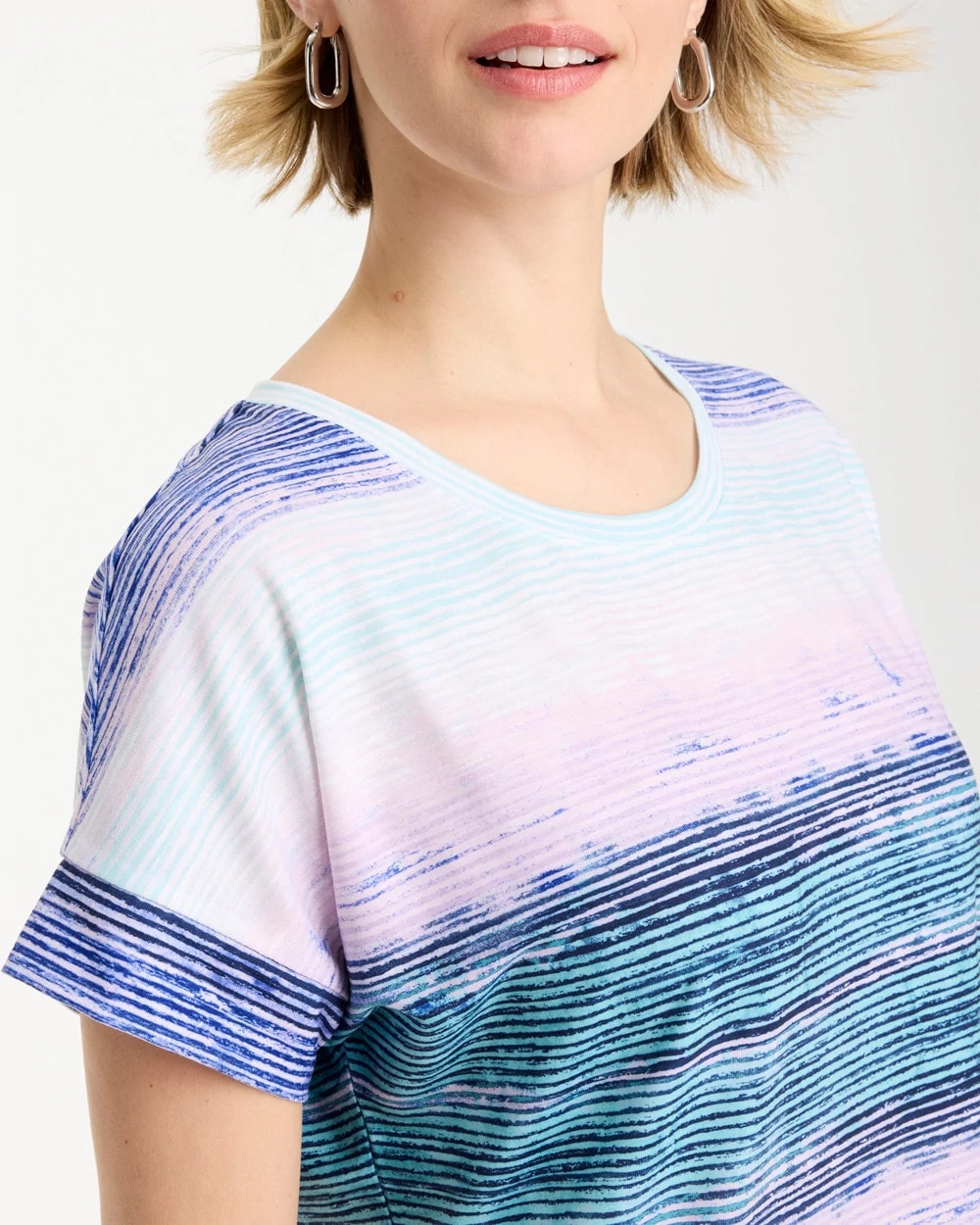 Chico's Zenergy® Ombre Drop Shoulder Tee Pale Sweet Pea