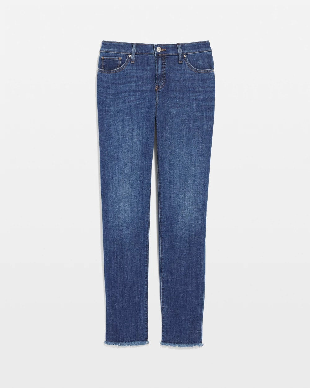 Chico's Girlfriend Slim Frayed Ankle Jeans Kailua Indigo