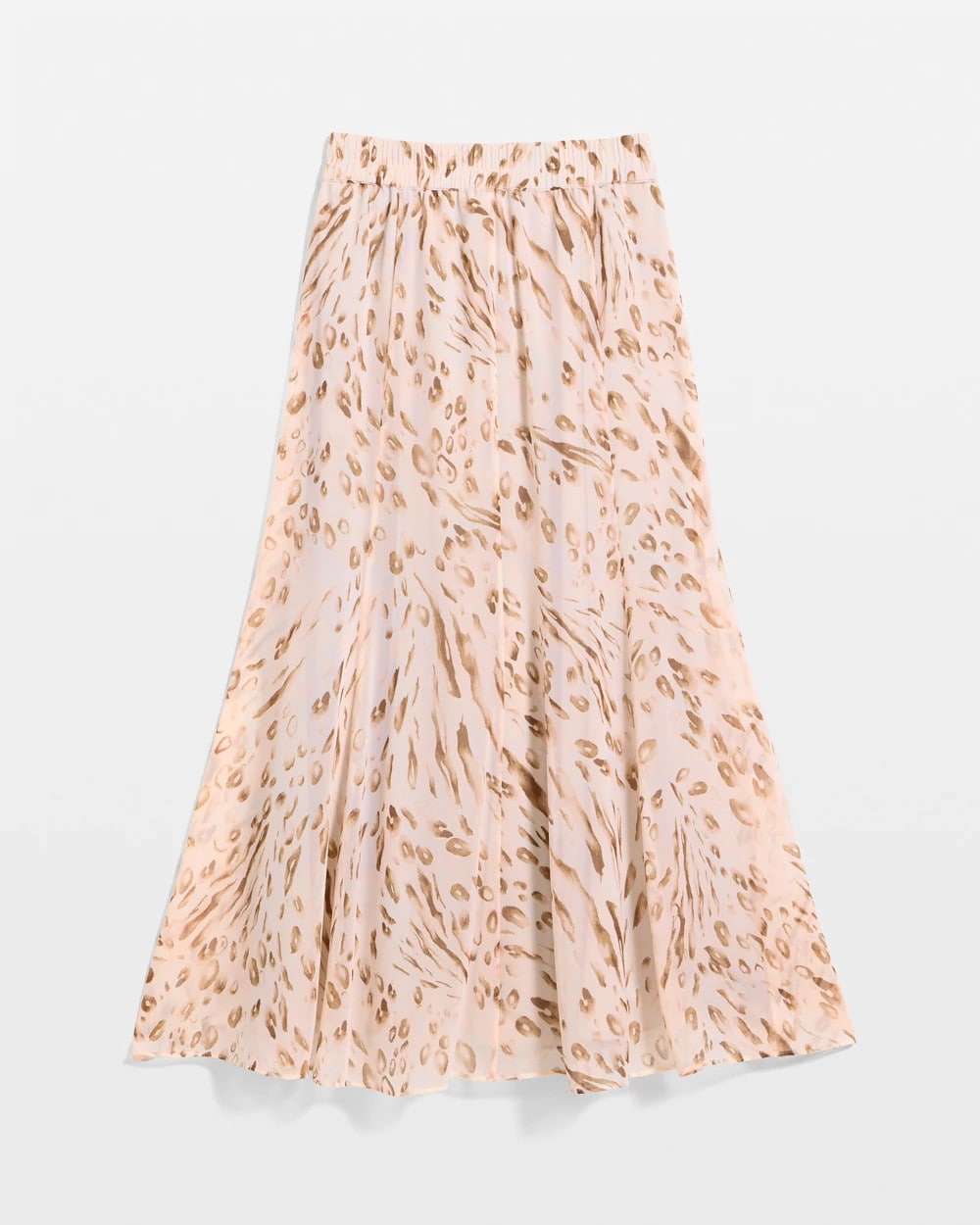Chico's Cheetah Pull-On Godet Skirt Sweet Blossom