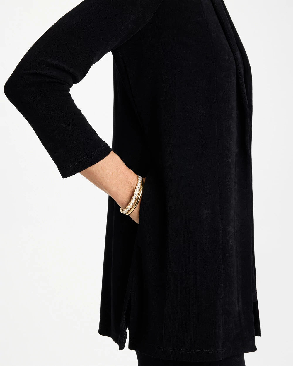 Chico's Travelers™ Classic Long Knit Jacket Travelers Black