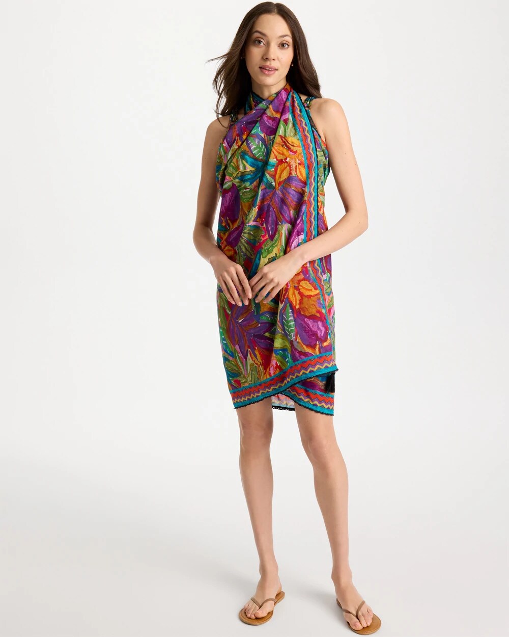 Chico's Magicsuit® Cactus Flower Pareo Multi Print