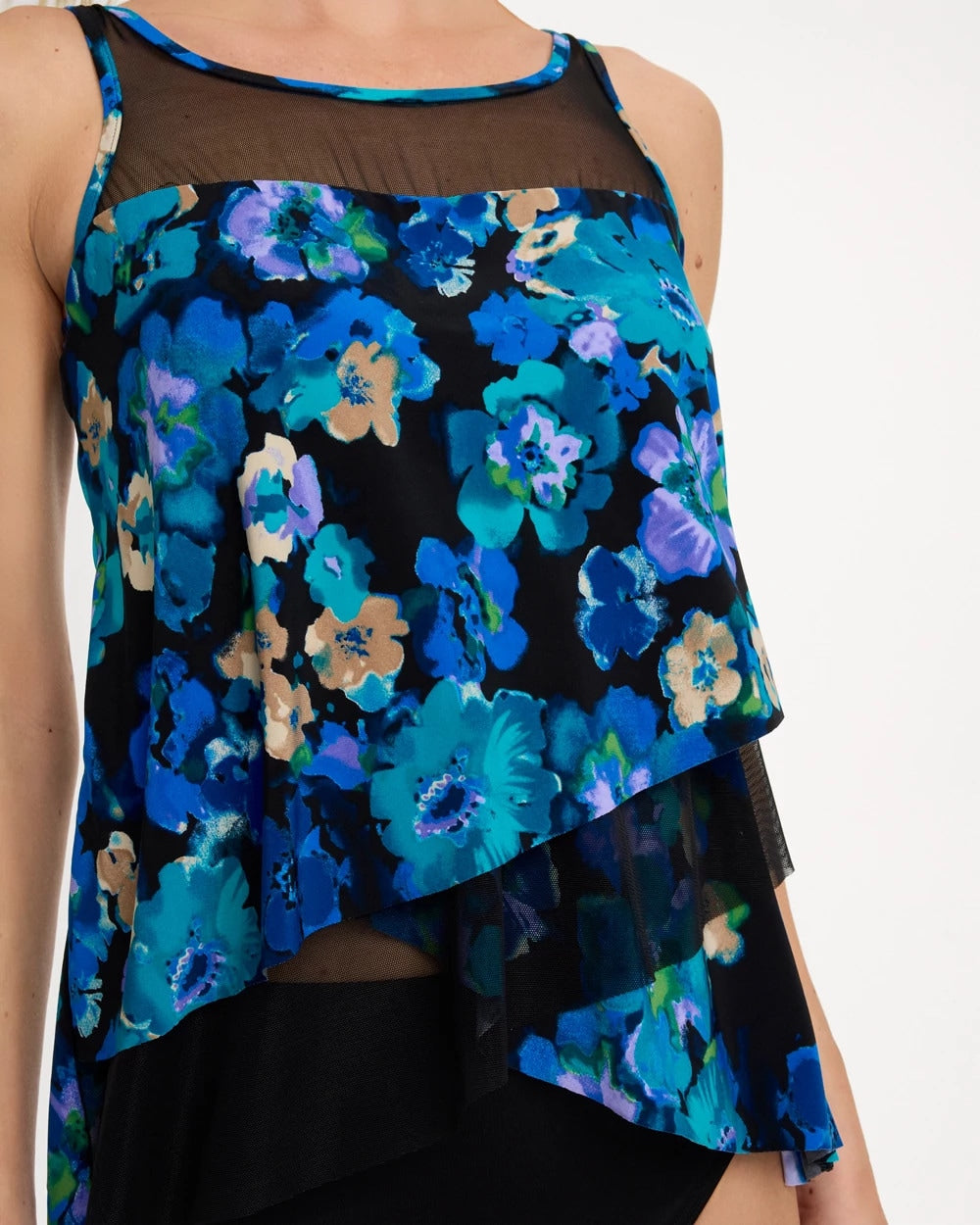 Chico's Secret Garden Mirage Tankini Black/Multi