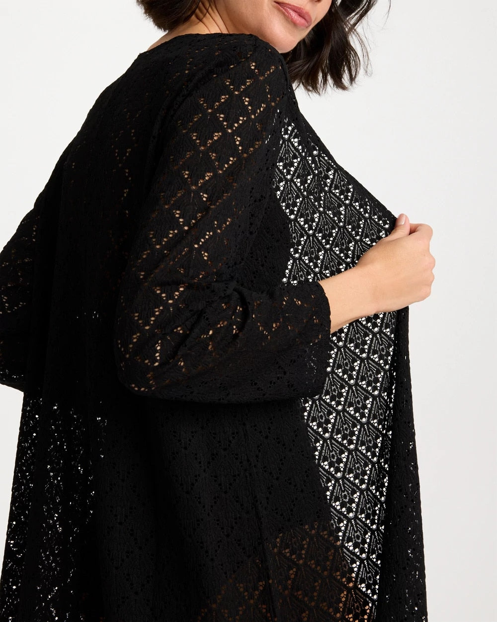 Chico's Long Knit Swim Cover-Up Black