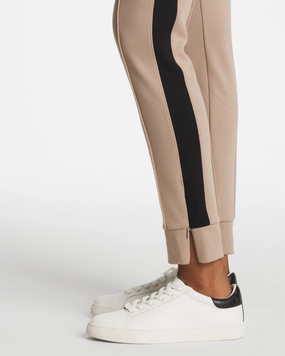 Chico's Zenergy® Double-Knit Contrast Ankle Pants Studio Taupe