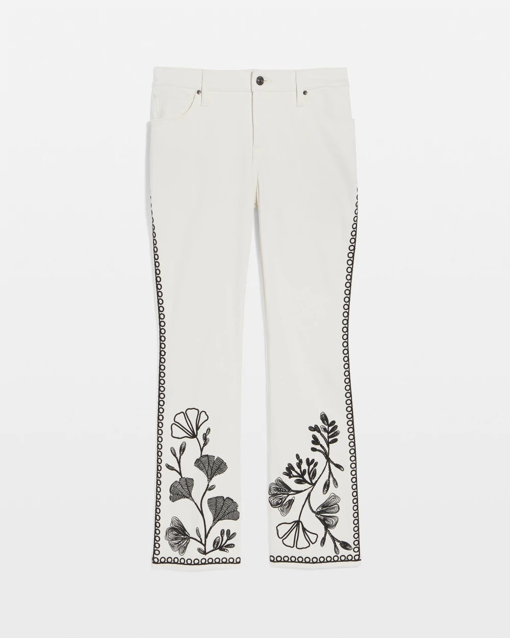 Chico's Ginkgo Girlfriend Cropped Flared Jeans Sea Salt