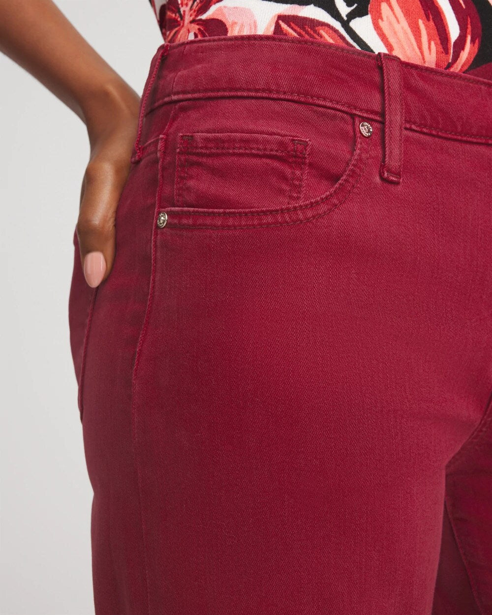 Chico's Girlfriend Wide-Leg Crop Jean Russet Red