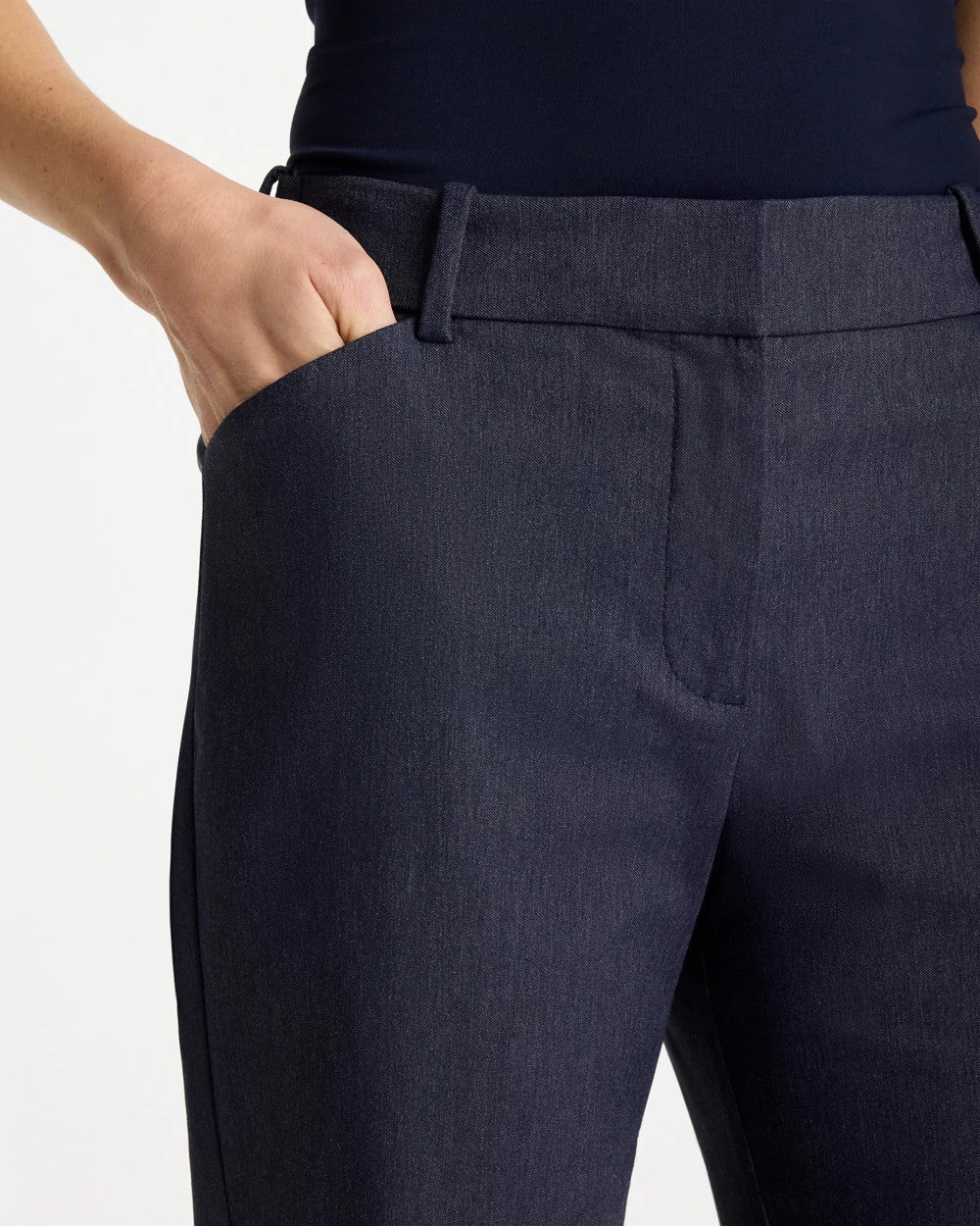 Chico's Emme Fly Front Straight Ankle Pants Indigo