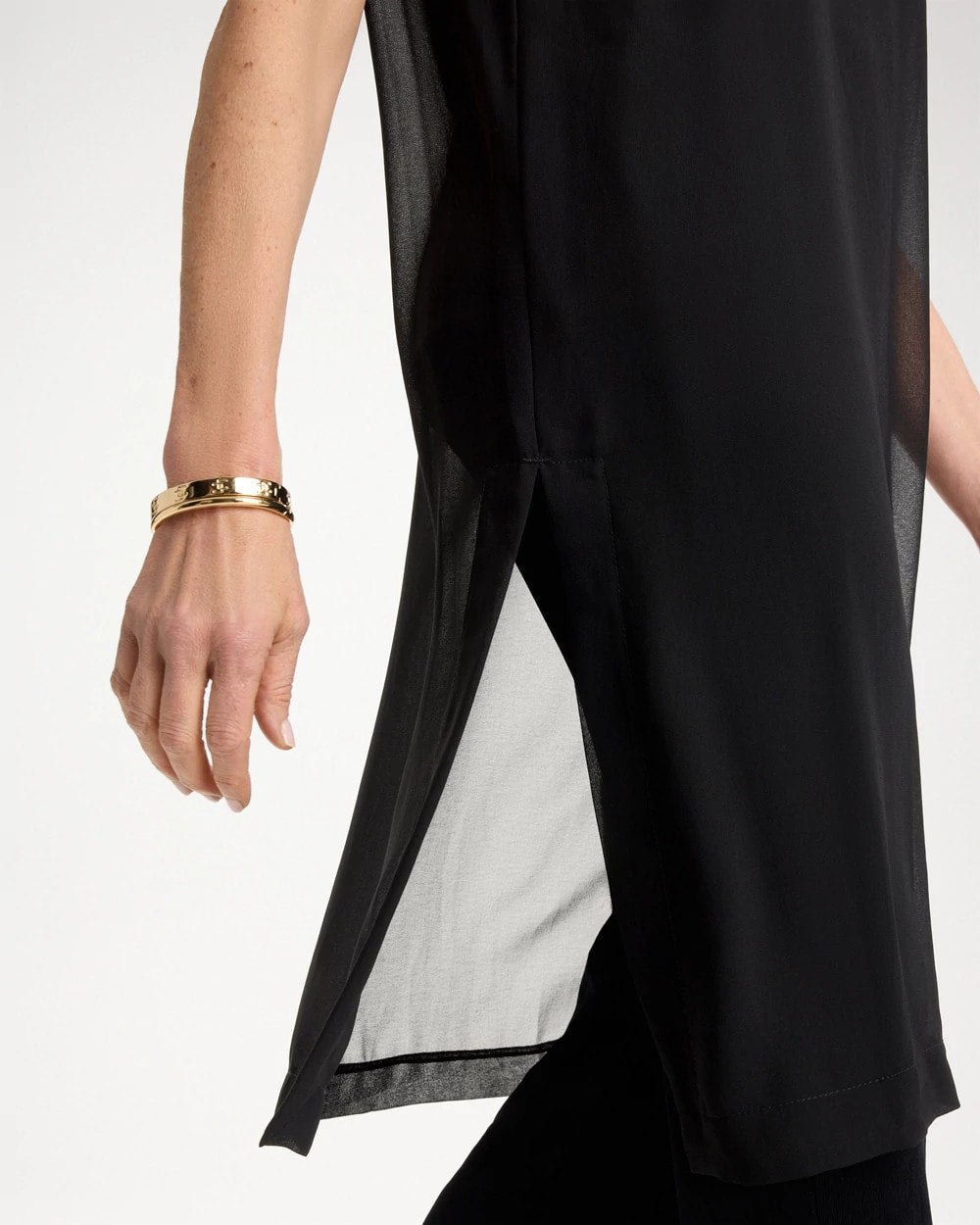 Chico's Travelers™ Layered Chiffon Tunic Travelers Black