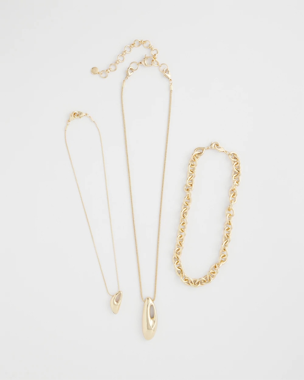 Chico's Convertible Three-Strand Pendant Necklace Gold