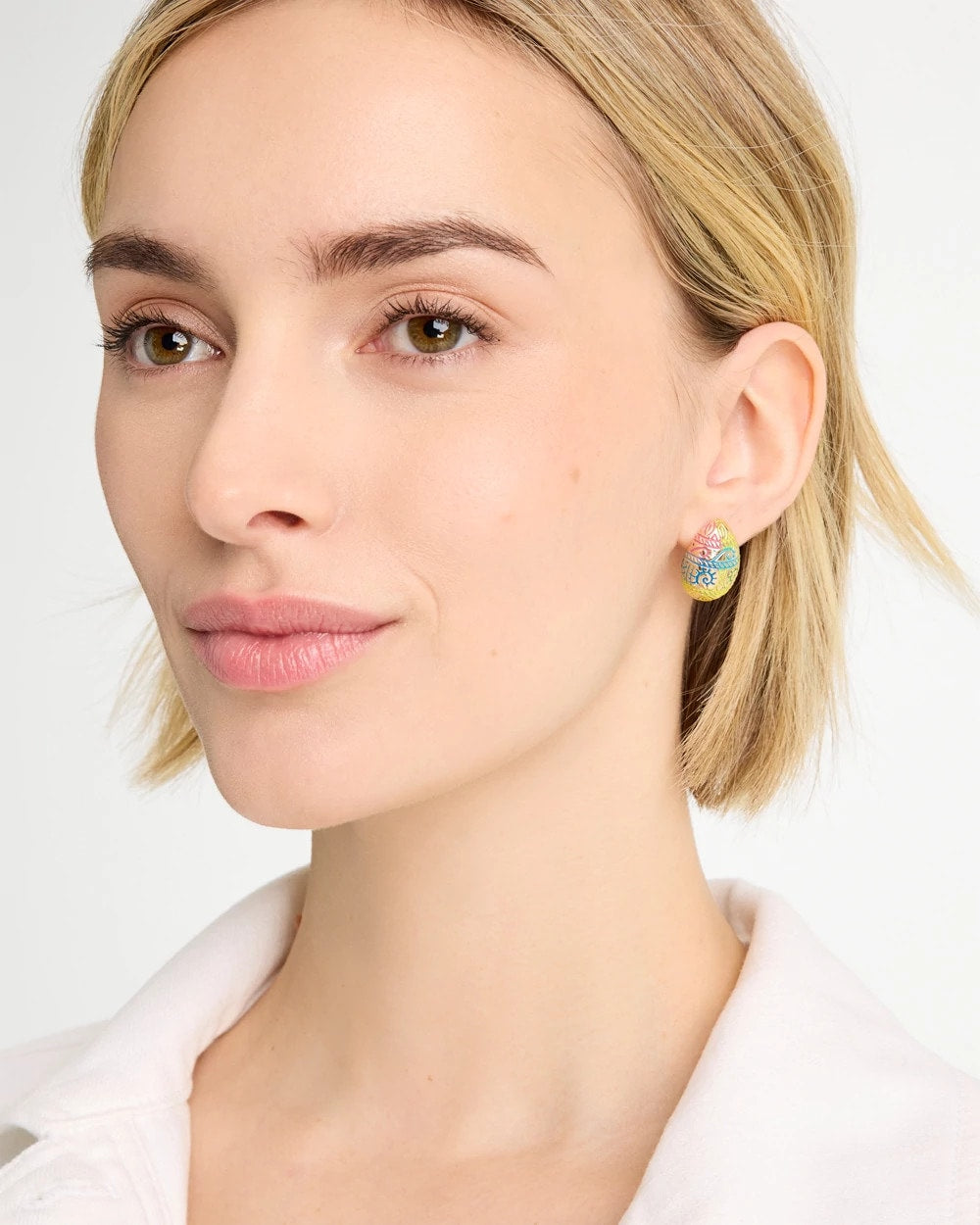Chico's Easter Egg Stud Earrings Multi
