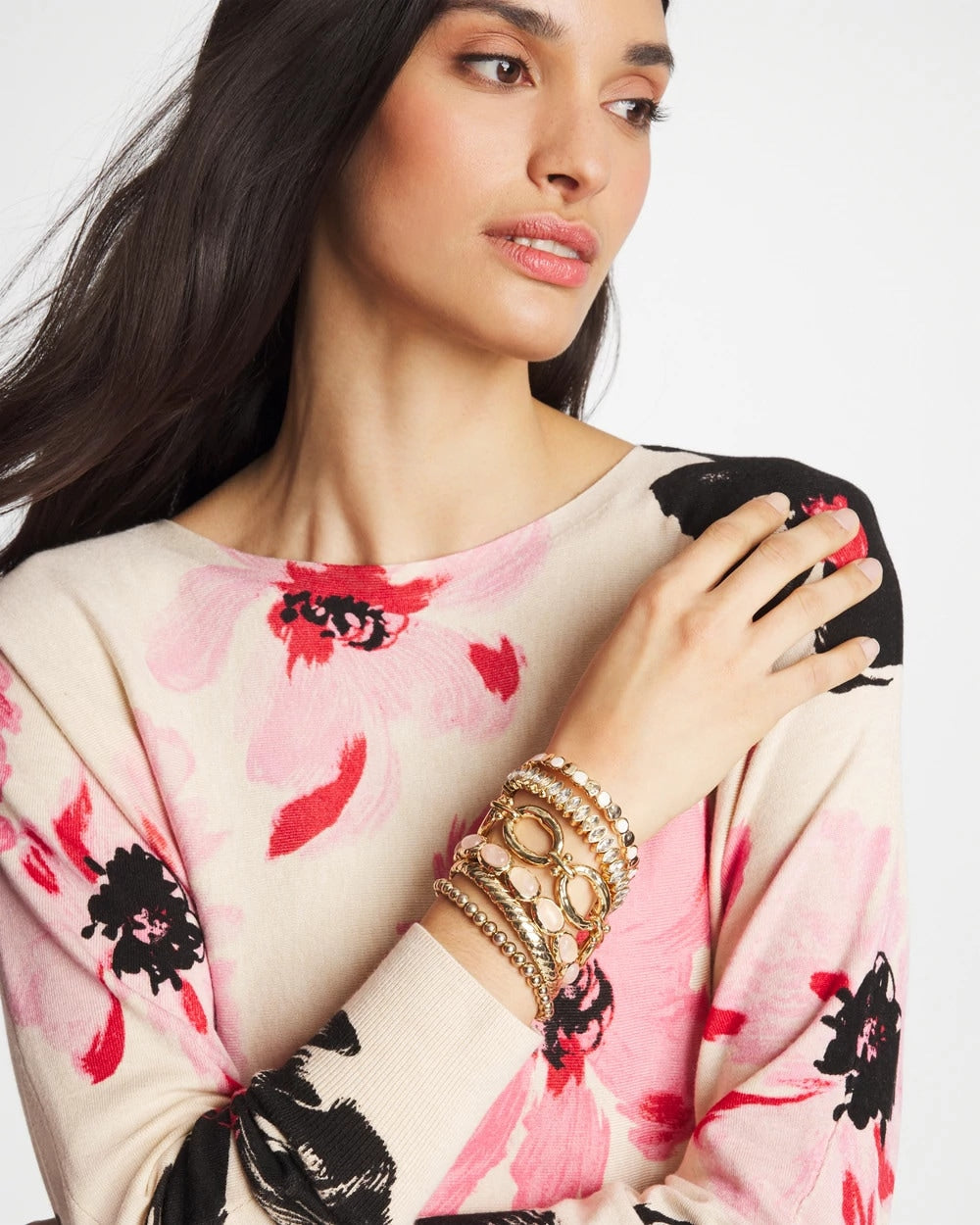 Chico's Blush Mini Circle Stretch Bracelet Blush