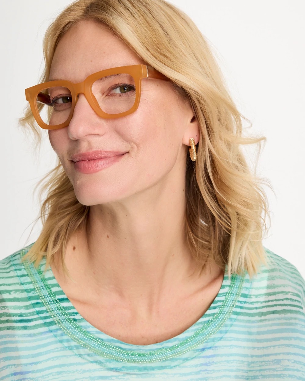 Chico's Neutral Matte Square Readers Neutral