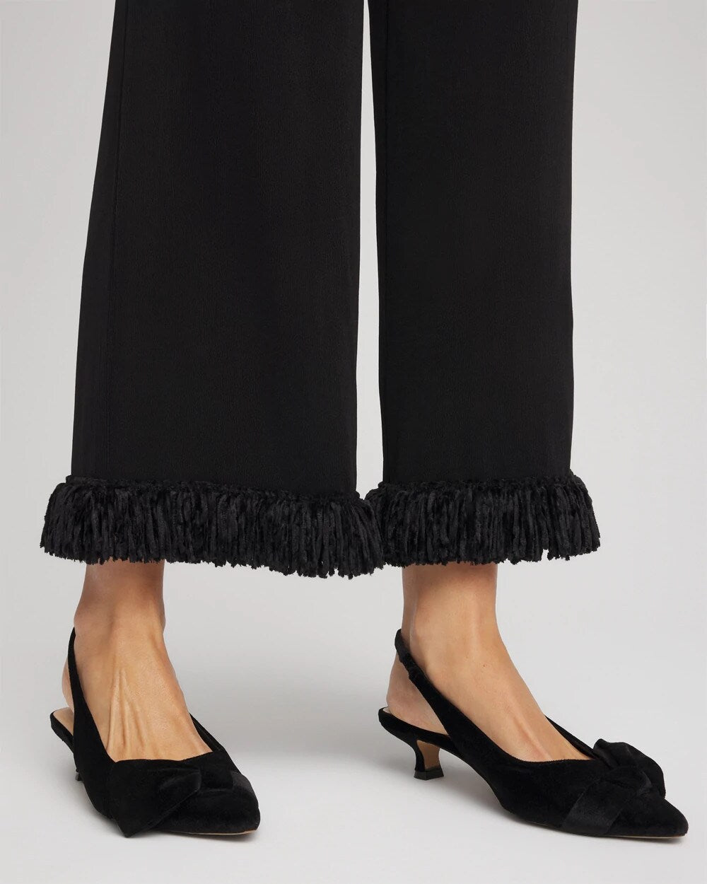 Chico's Charm Velvet Bow Kitten Heels Black