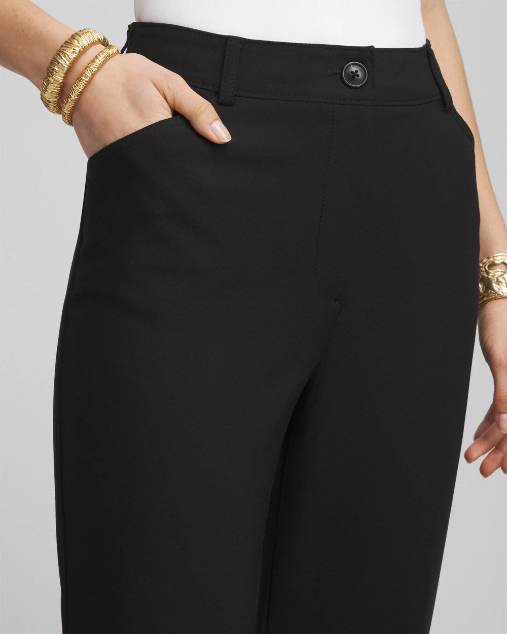 Chico's Lightweight Juliet Straight Ankle Pants Black