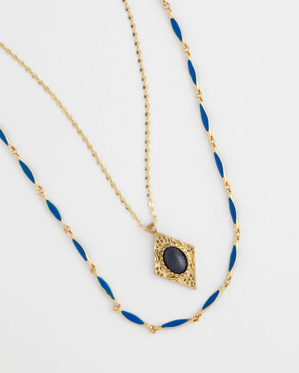 Chico's Double-Strand Sodalite Pendant Necklace Blue