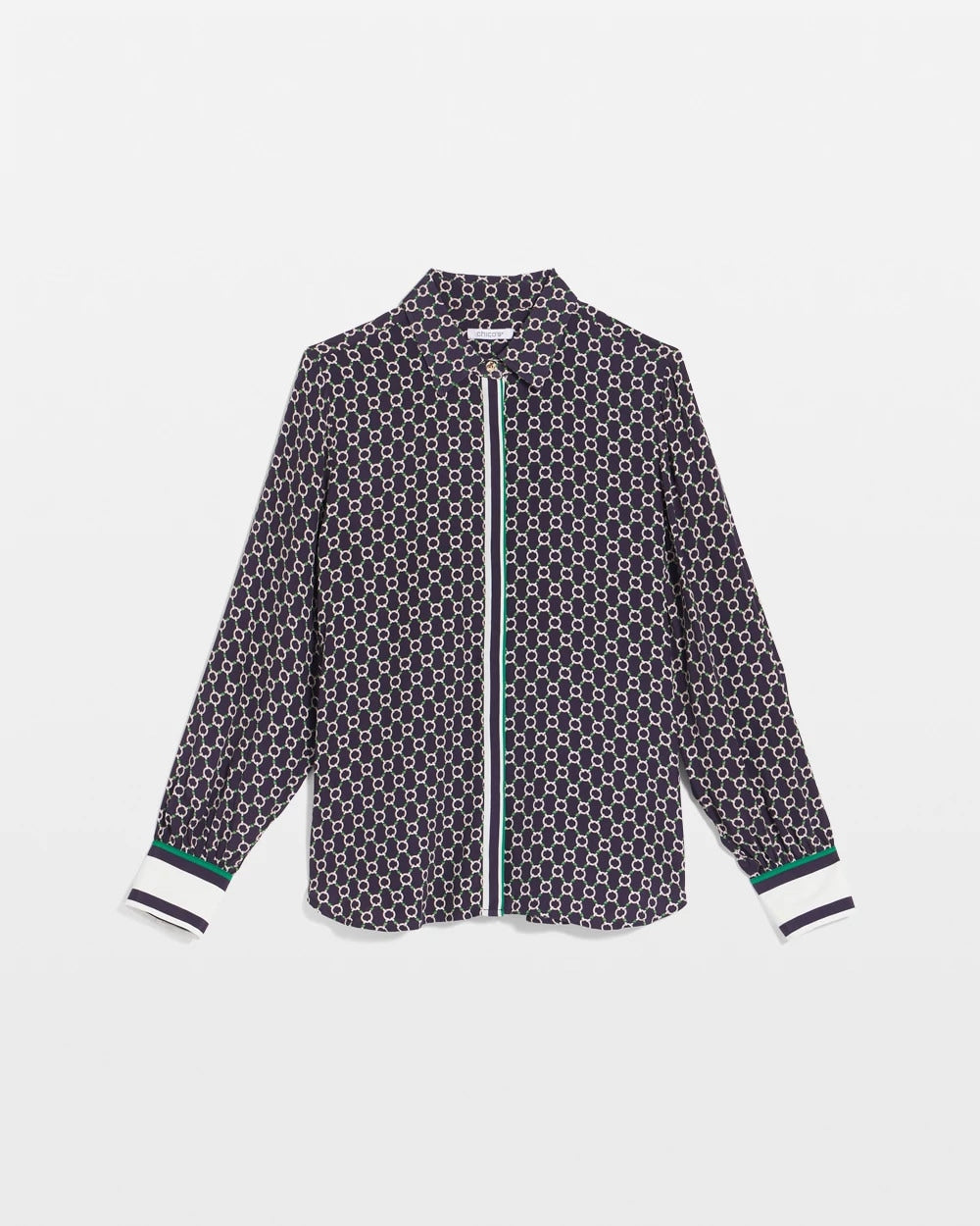 Chico's Faux Silk Twill Shirt Passport Blue