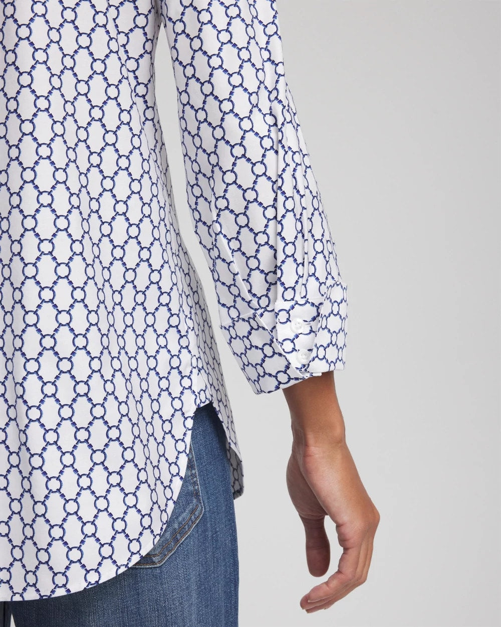 Chico's No Iron™ Chain Connection Shirt Passport Blue