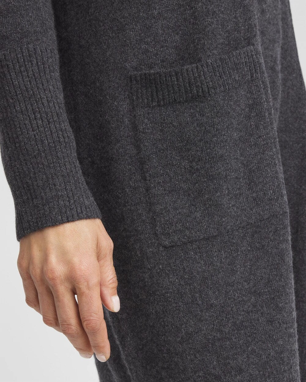 Chico's Cashmere Duster Cardigan Dark Gray