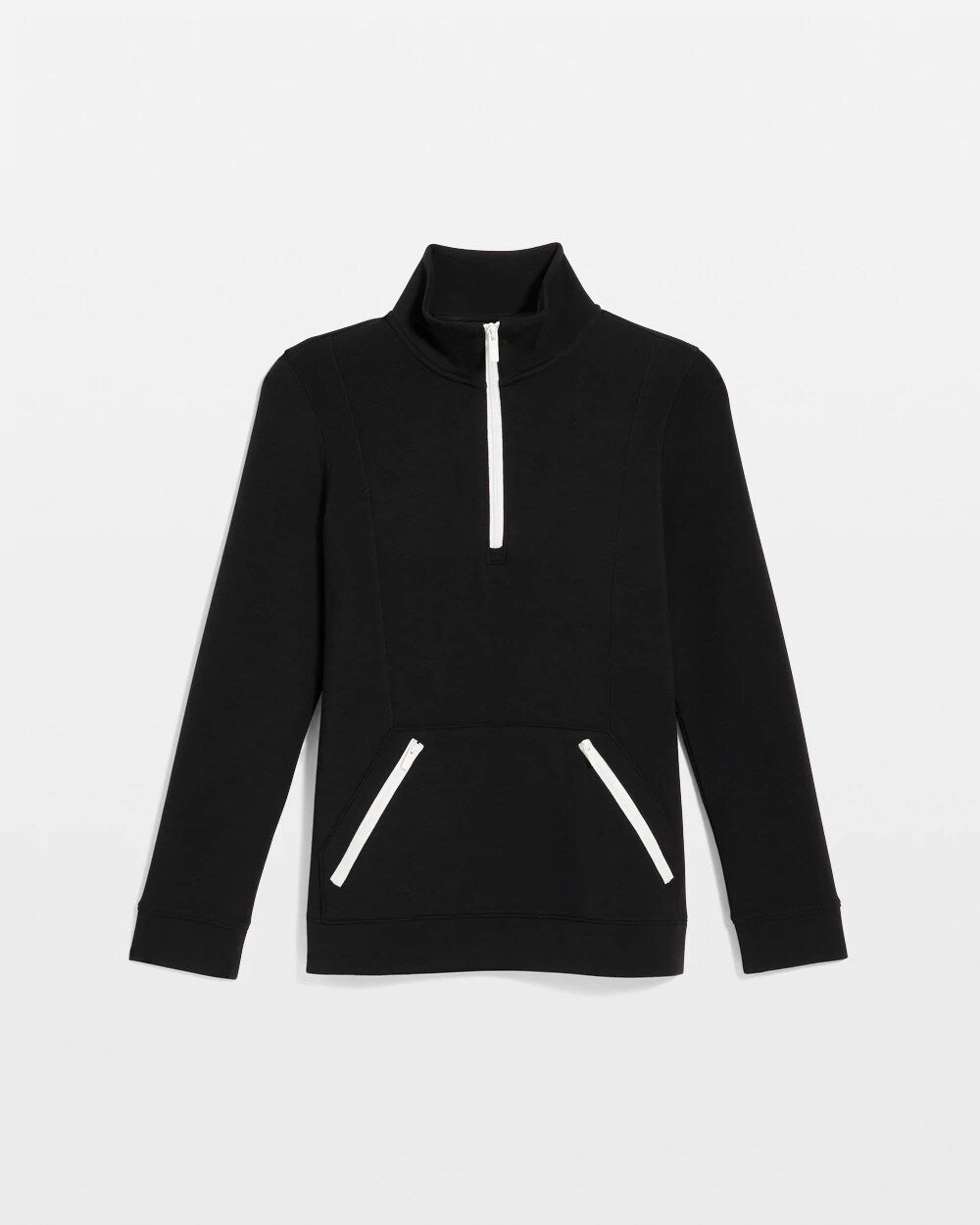 Chico's Zenergy® Soft Contrast Half Zip Pullover Black