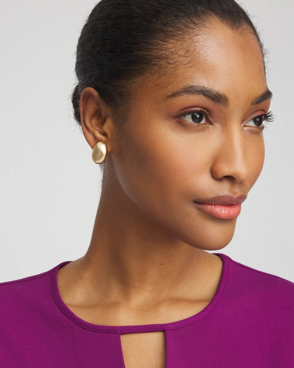 Chico's No Droop™ Gold Stud Clip-On Earrings Gold