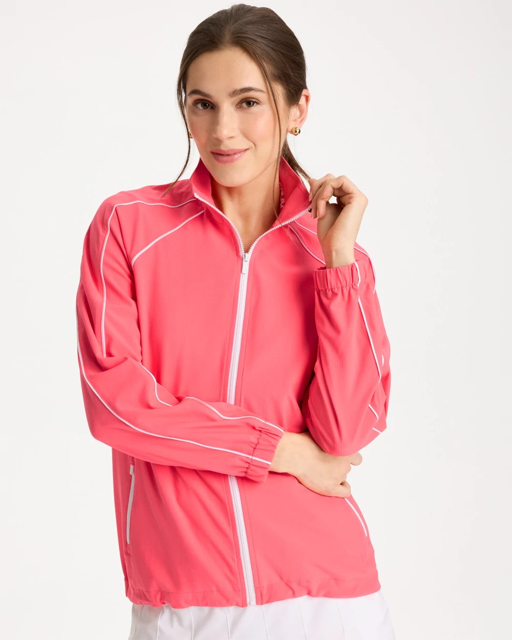 Chico's Zenergy® Ripstop Piping Jacket Calypso Coral