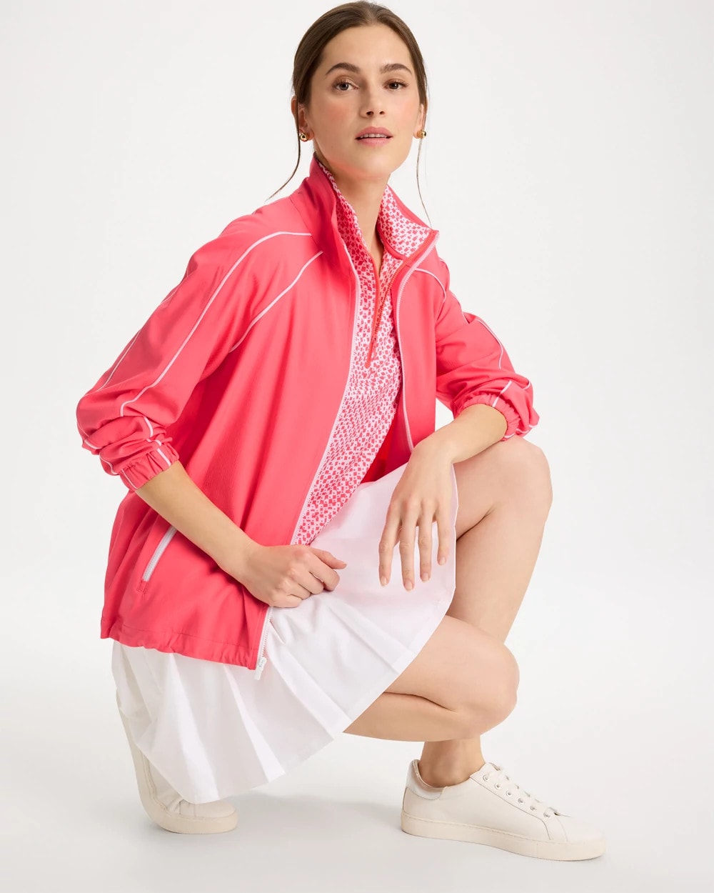 Chico's Zenergy® Ripstop Piping Jacket Calypso Coral