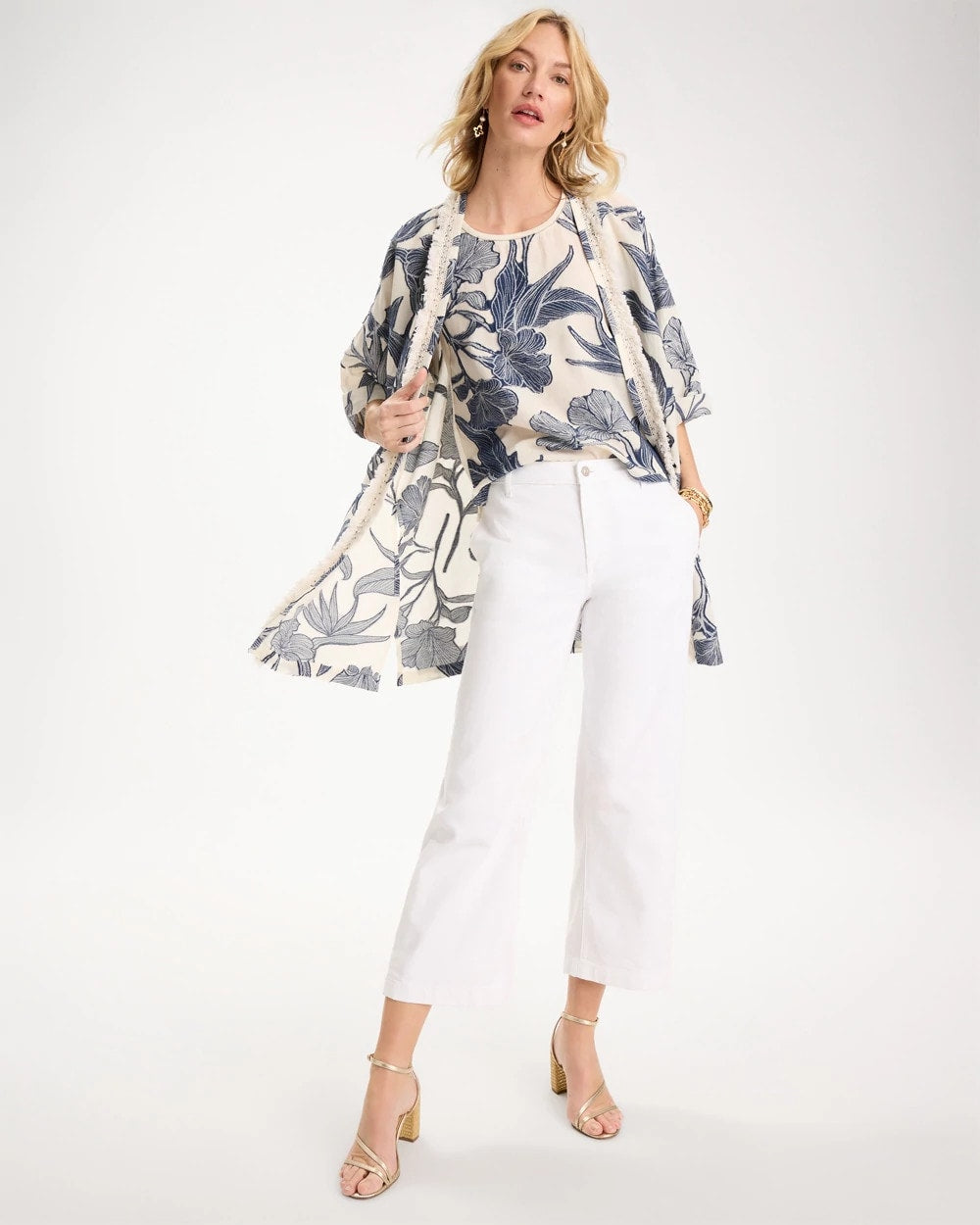 Chico's Straight Crop White Trouser Jeans Alabaster