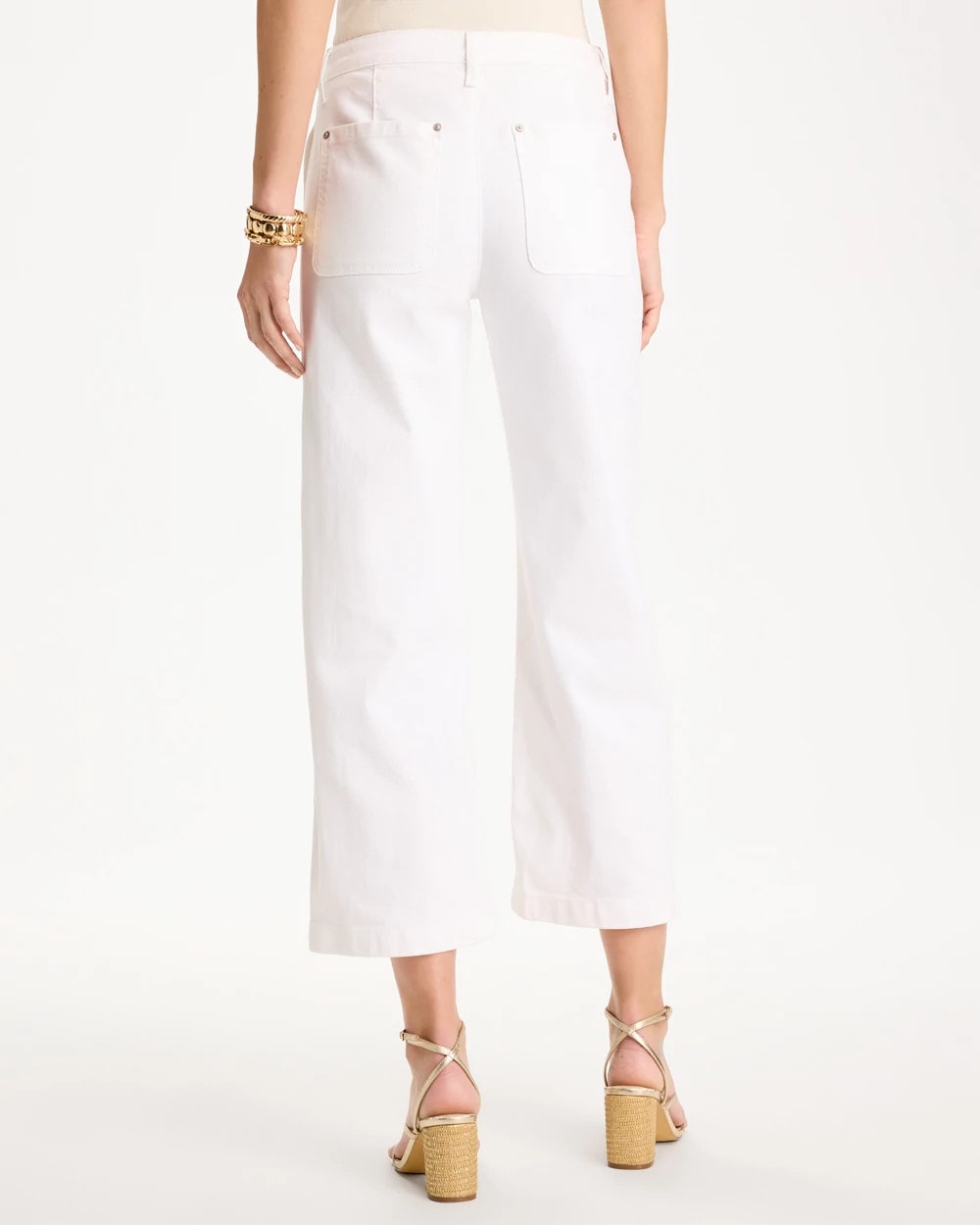 Chico's Straight Crop White Trouser Jeans Alabaster