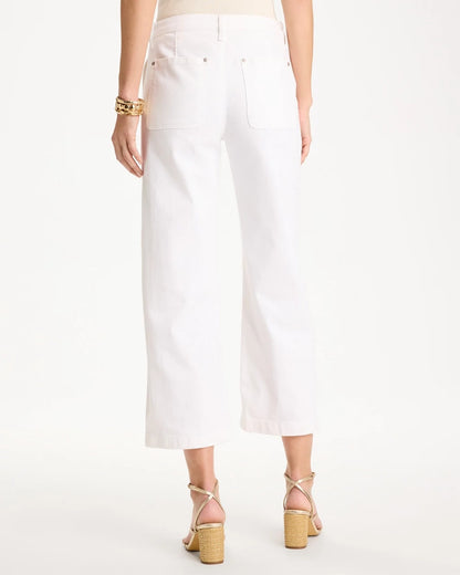 Chico's Straight Crop White Trouser Jeans Alabaster