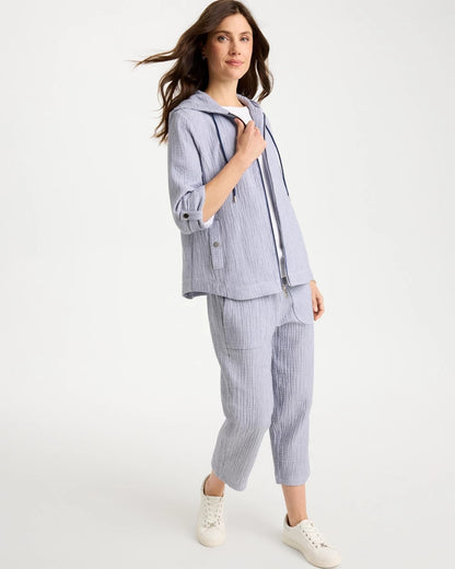 Chico's Zenergy® Striped Gauze Jacket Blue