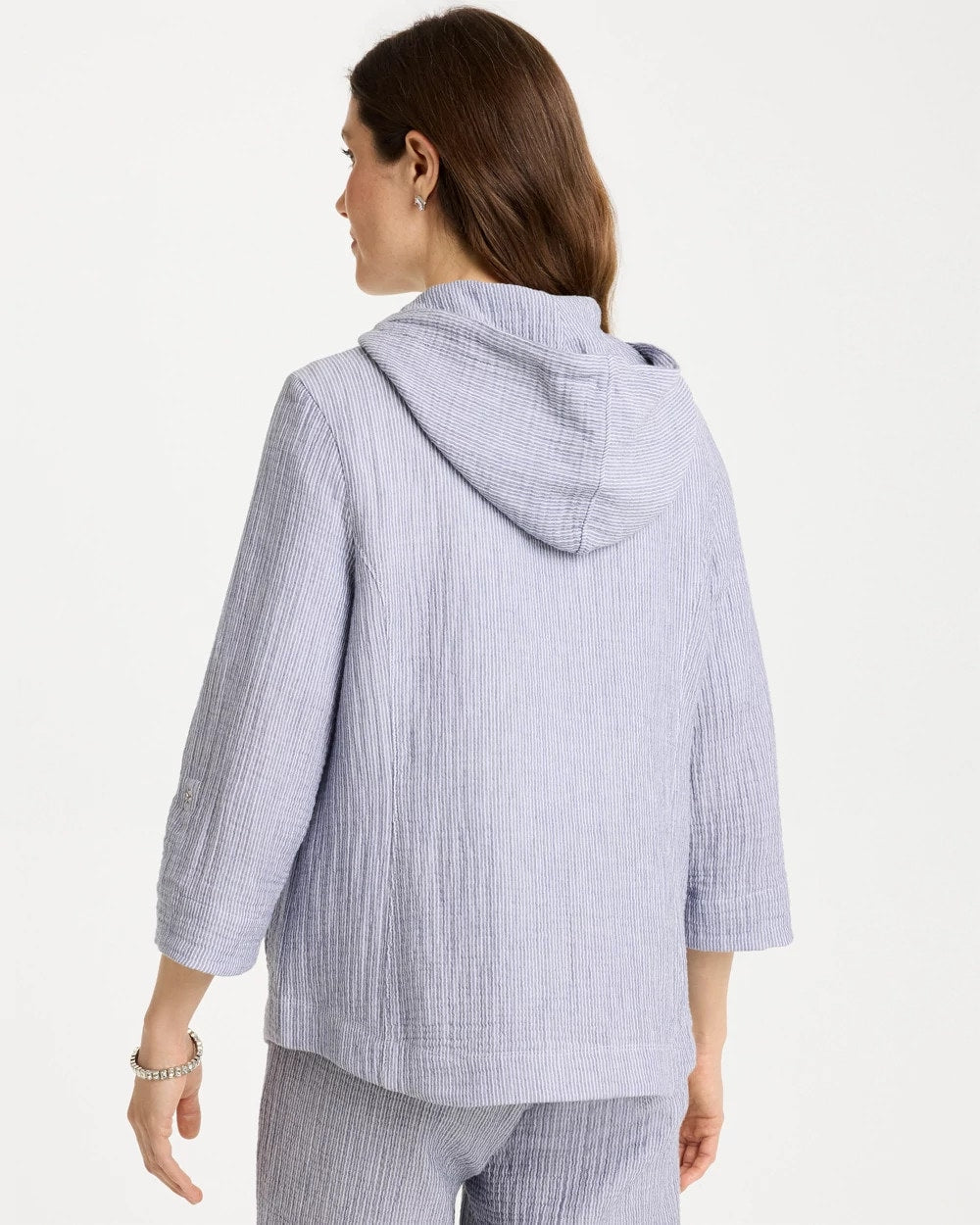 Chico's Zenergy® Striped Gauze Jacket Blue