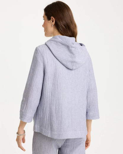 Chico's Zenergy® Striped Gauze Jacket Blue