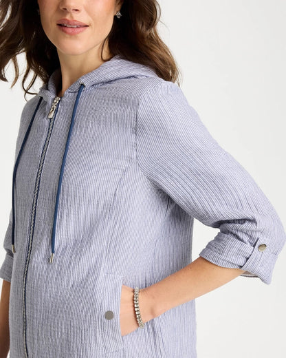 Chico's Zenergy® Striped Gauze Jacket Blue