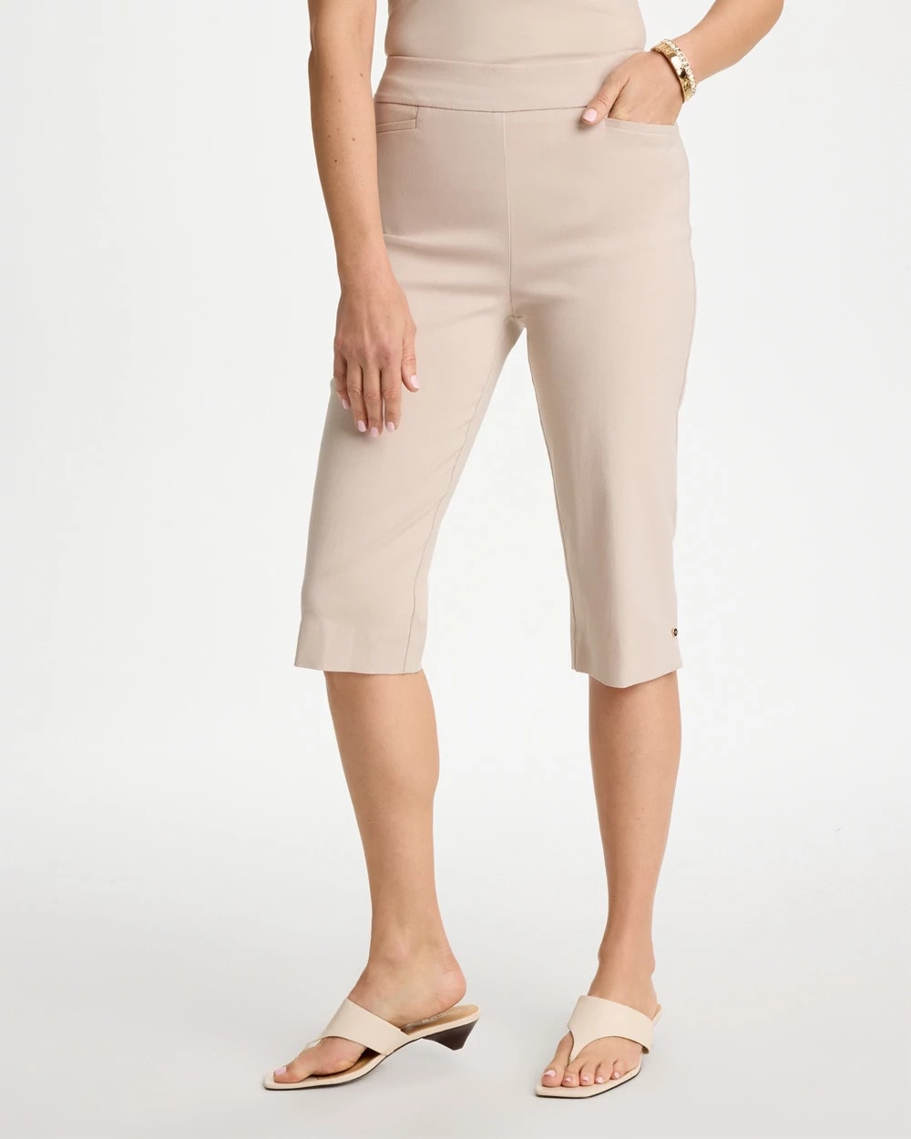Chico's Brigitte™ Slim Rivet Pull-On Capri Pant Smokey Taupe