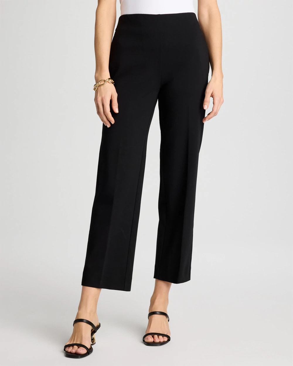 Chico's Juliet Lightweight Straight Crop Pants Black