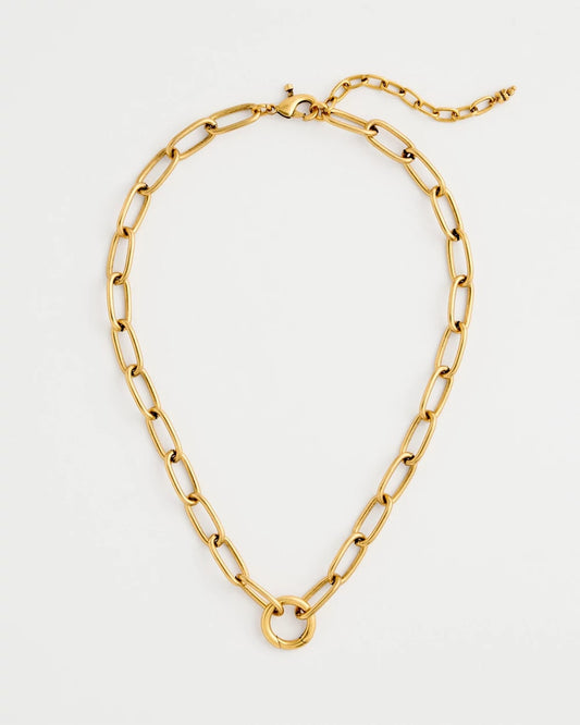 Chico's Golden Charm Link Necklace Gold